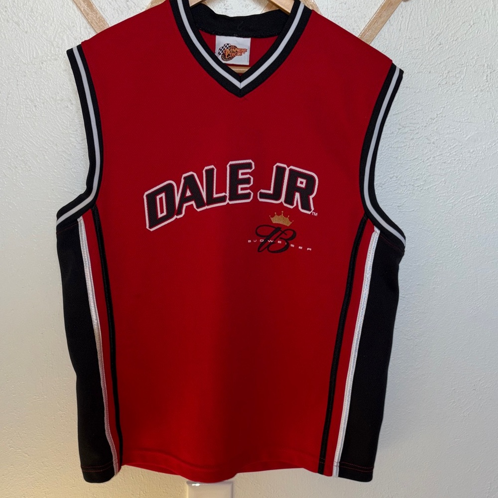 Dale Jr Sleeveless Racing Jersey - Red & Black